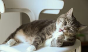 mulut kucing berbusa